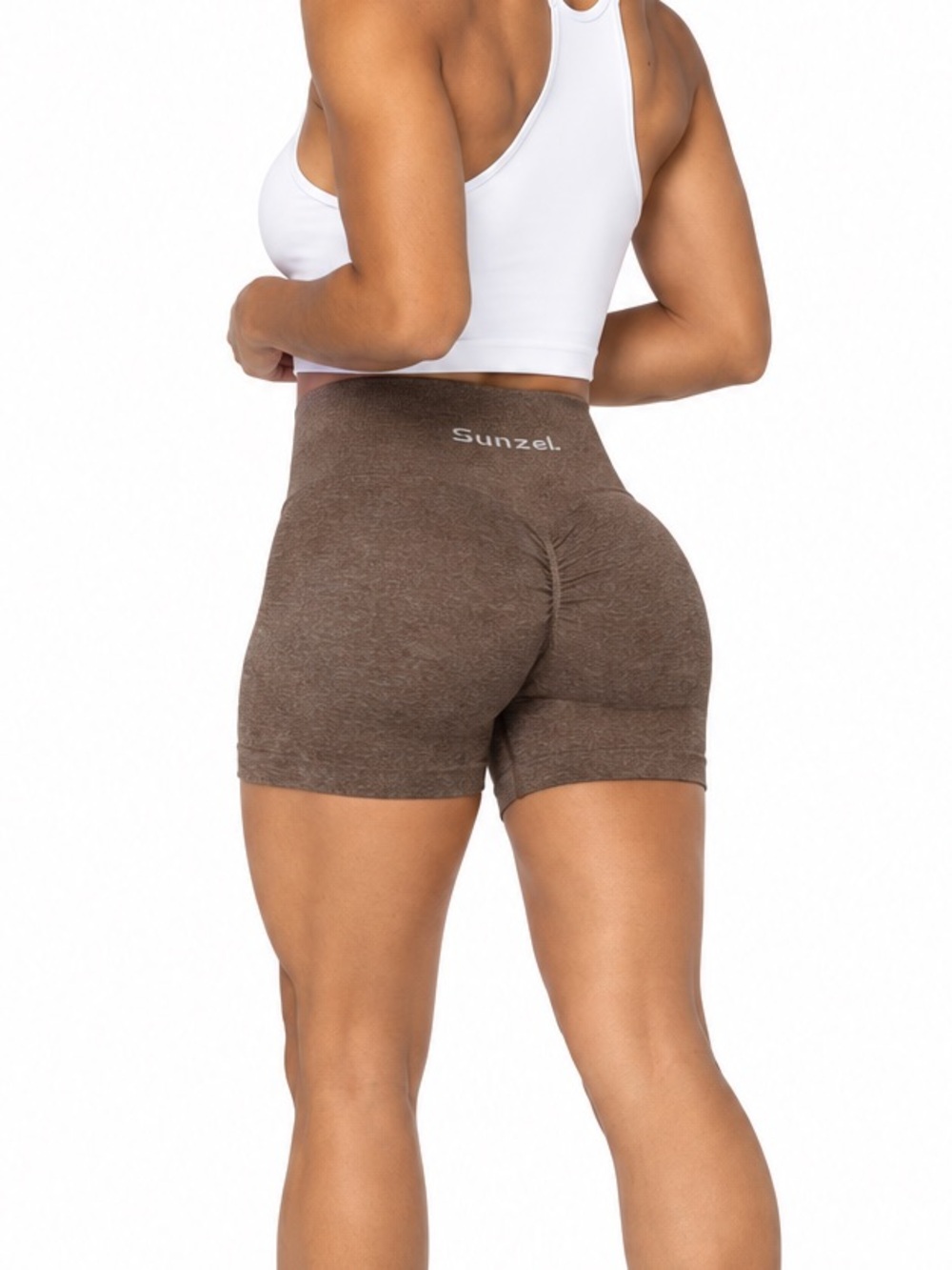Sunzel Butt Scrunch Seamless Shorts - Coffee Brown